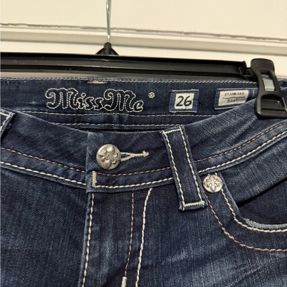 Miss Me Blue Flare Wide Leg Jeans - Picture 2 of 3